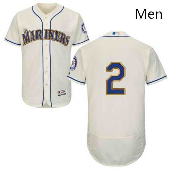 Mens Majestic Seattle Mariners 2 Jean Segura Cream Flexbase Authentic Collection MLB Jersey